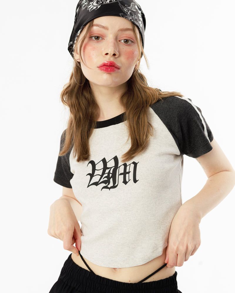 WIM(ダブリューアイエム)の「RAGLAN CROP-T(IVORY)(Tops)」