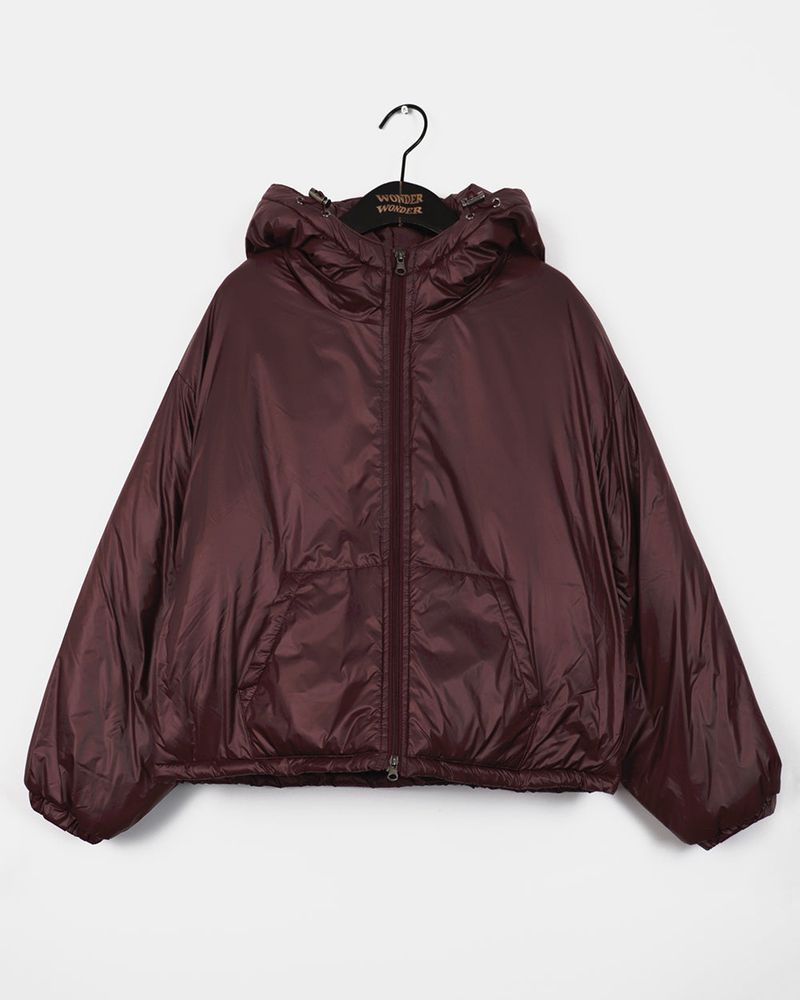 Linec Glossy Short Hooded Padded Jacket