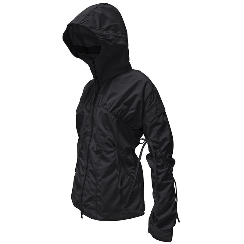 BIKER SHIRRING JACKET. CHARCOAL