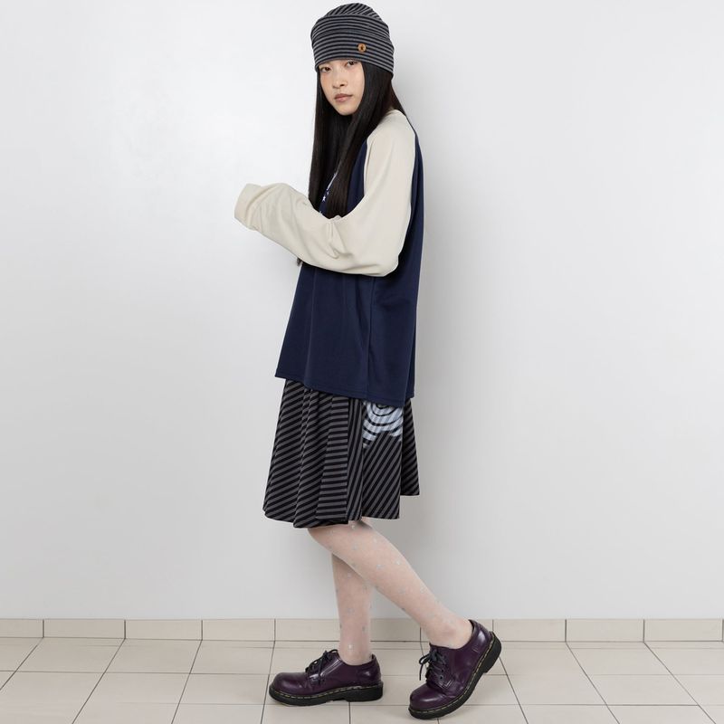 Twister Button Panel Beanie - Grey