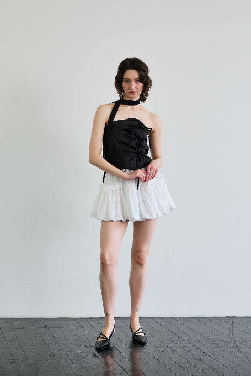 ELFIN SCARF TOP / BLACK