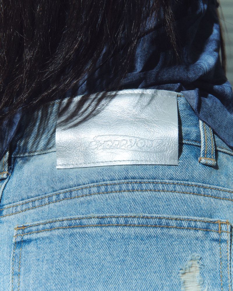 damage denim pt - light blue