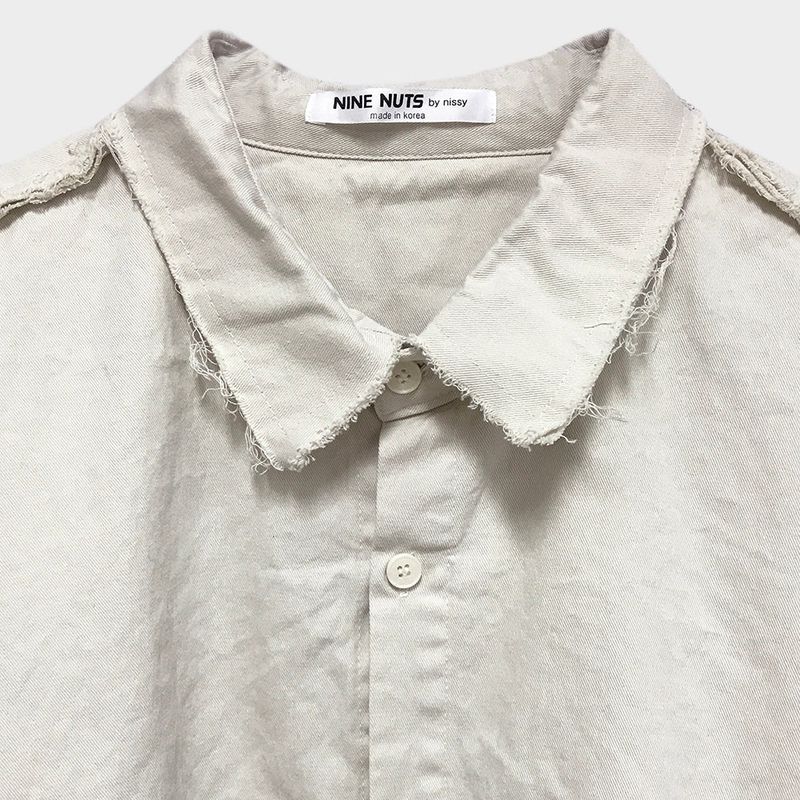 grunge plain shirt_lightbeige