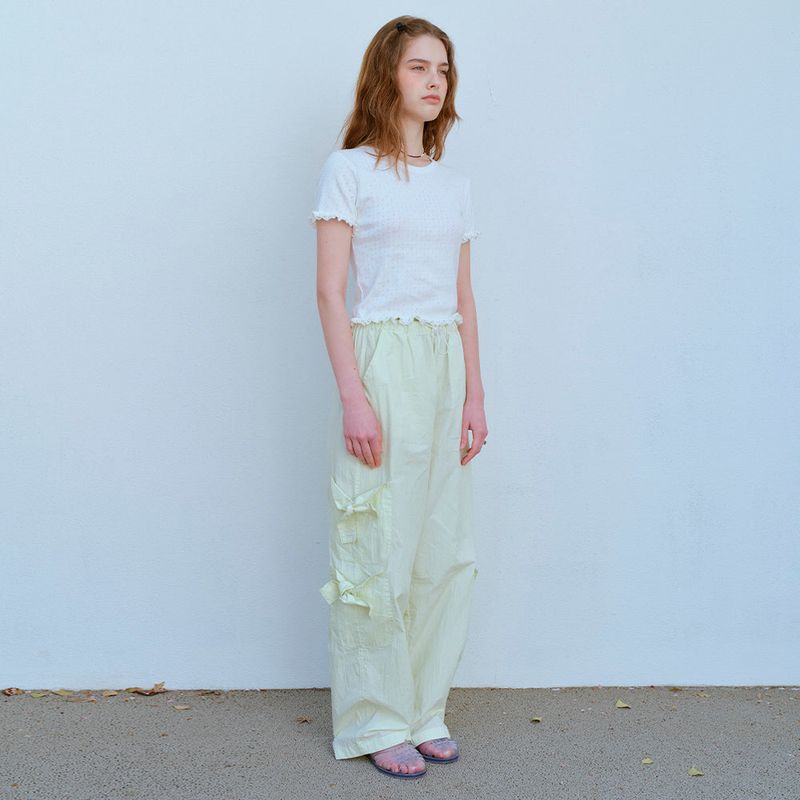 RIBBON POCKET PANTS, MELON