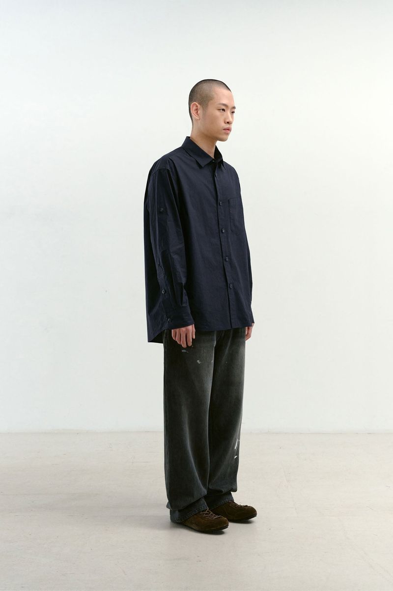 One Pocket Paper Work Shirt (Navy)