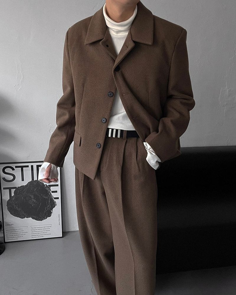 CR Youth shuffle two-tuck wool wide pants (3 colors)