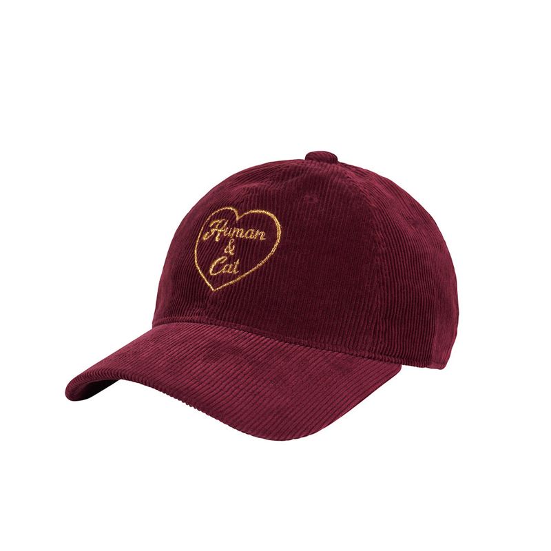 Human & Cat（ヒューマン＆キャット）の「HEART CORDUROY BALL CAP / BURGUNDY（Hats）」