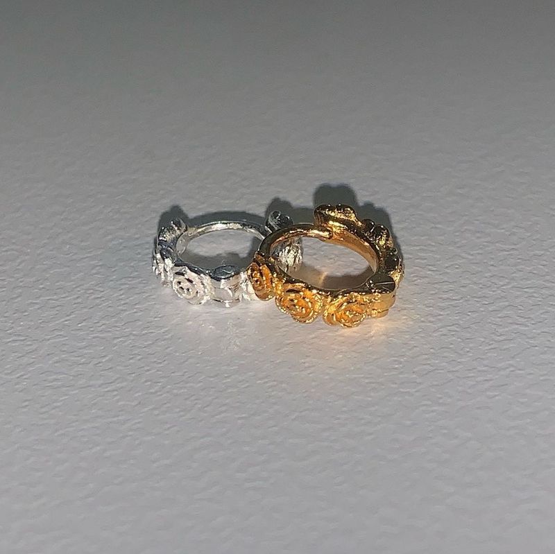 (silver925) ミニローズワンタッチピアス *gold