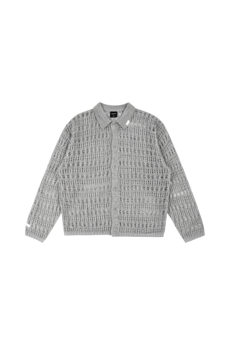 Pastel gray see through cardigan