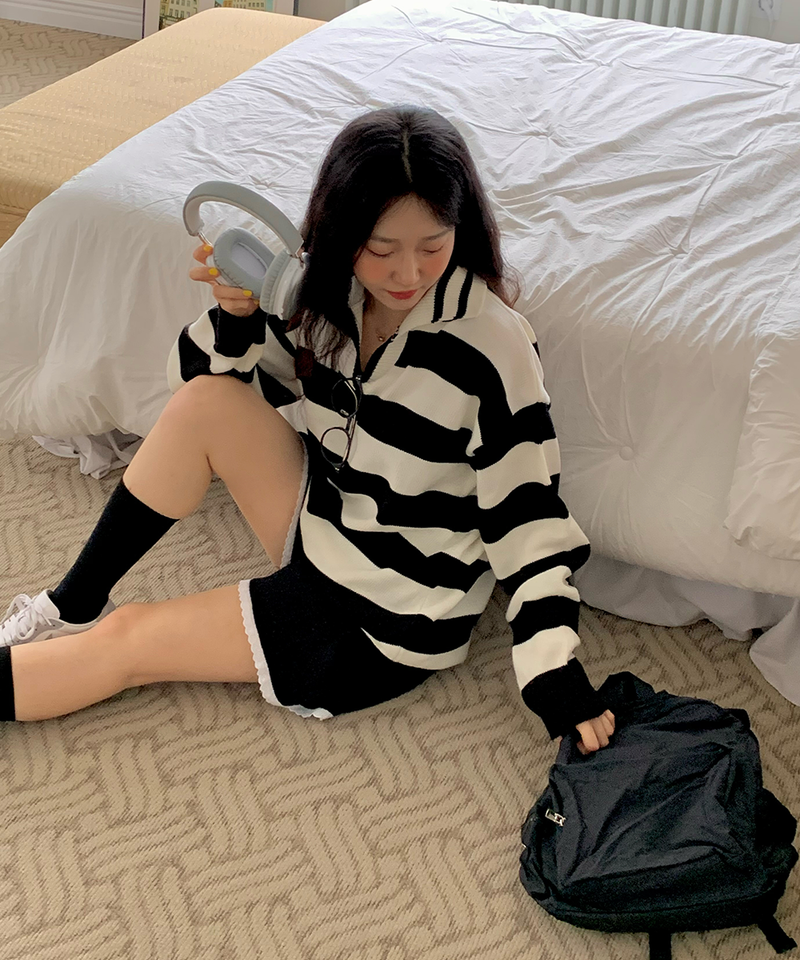 Bold Stripe Collar Knit