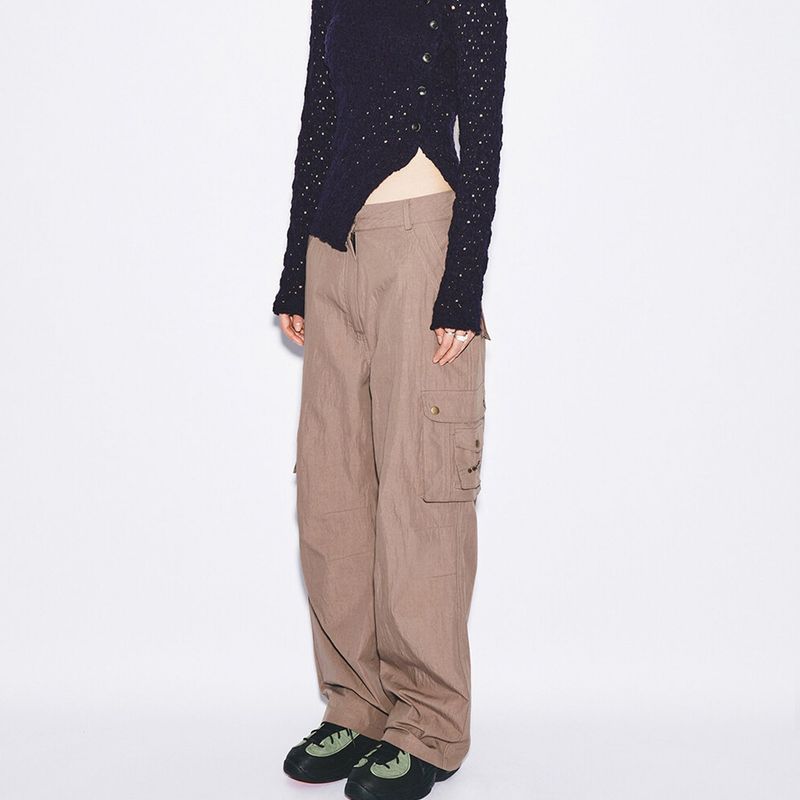 Eyelet cargo pants [brown]
