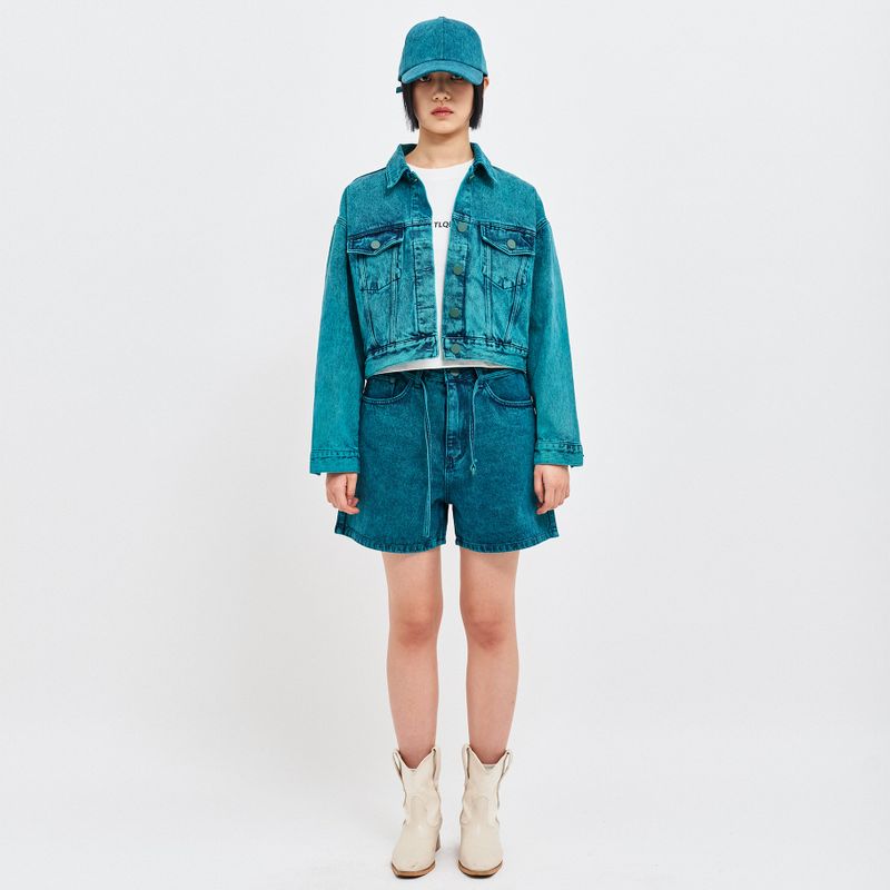 SOJU DENIM CROP TRUCKER JACKET
