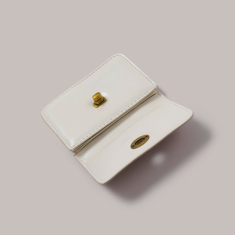 Flat Gold Wallet - Ivory