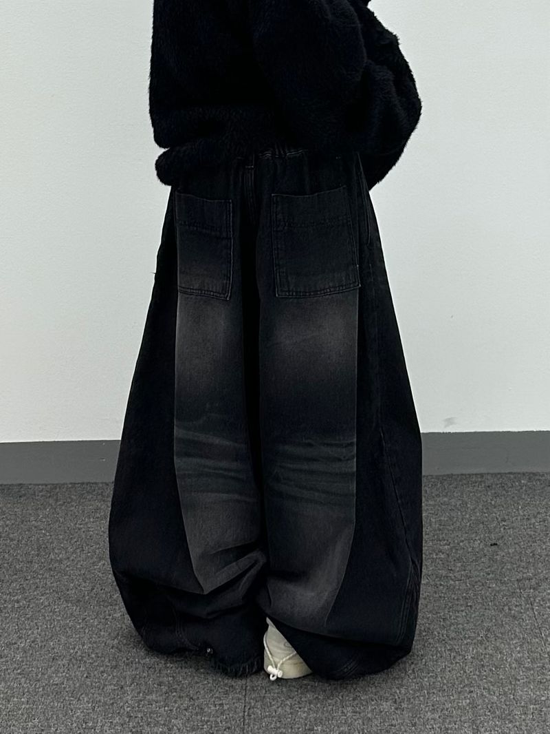 wacks balloon denim pants