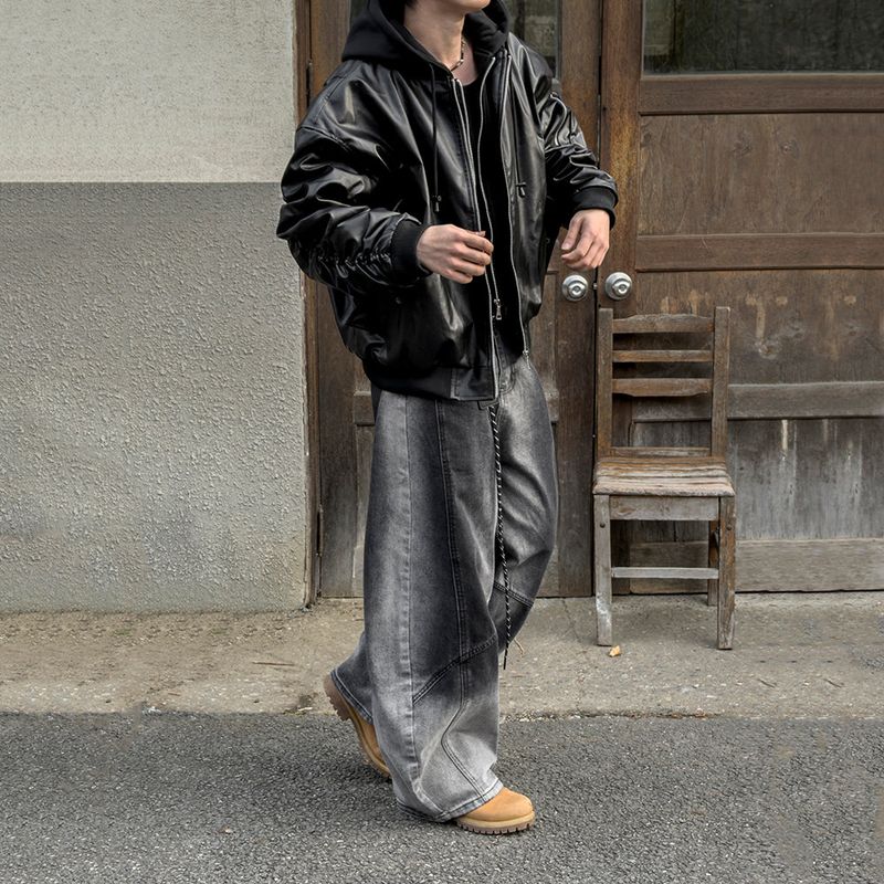 Neren Hood Bomber Leather Padding