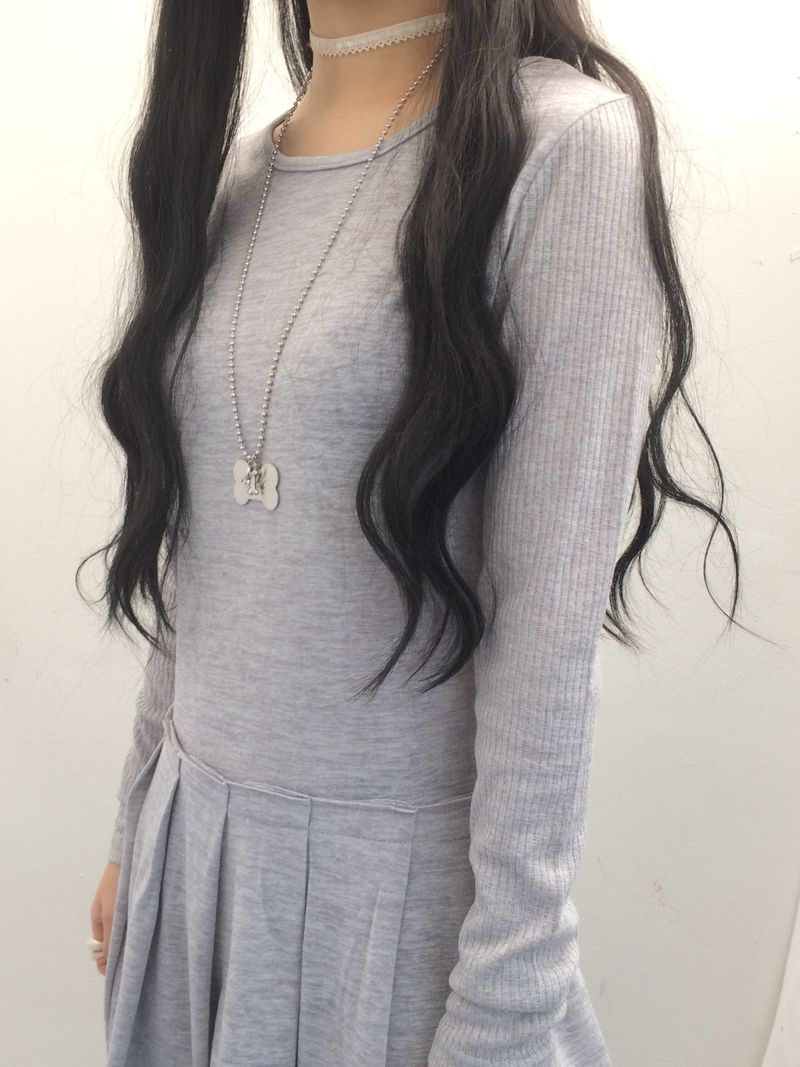 line and pleated dress