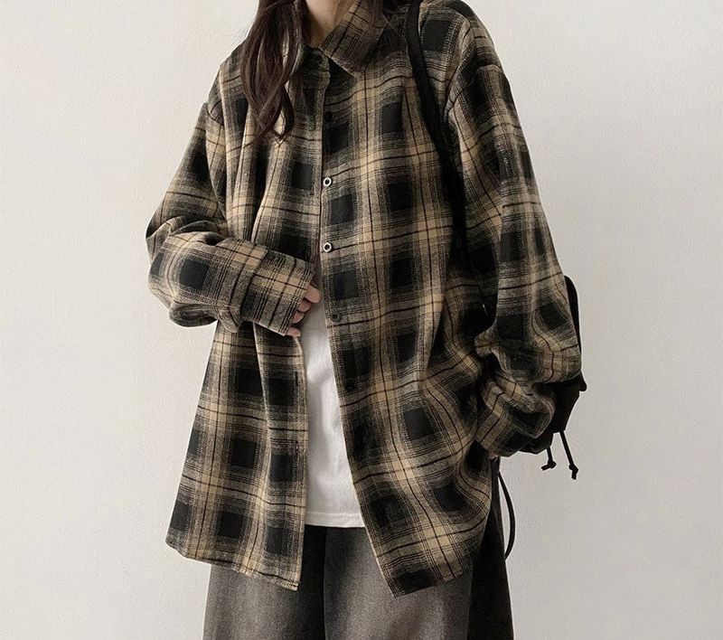 Lue Loose Fit Checkered Shirt