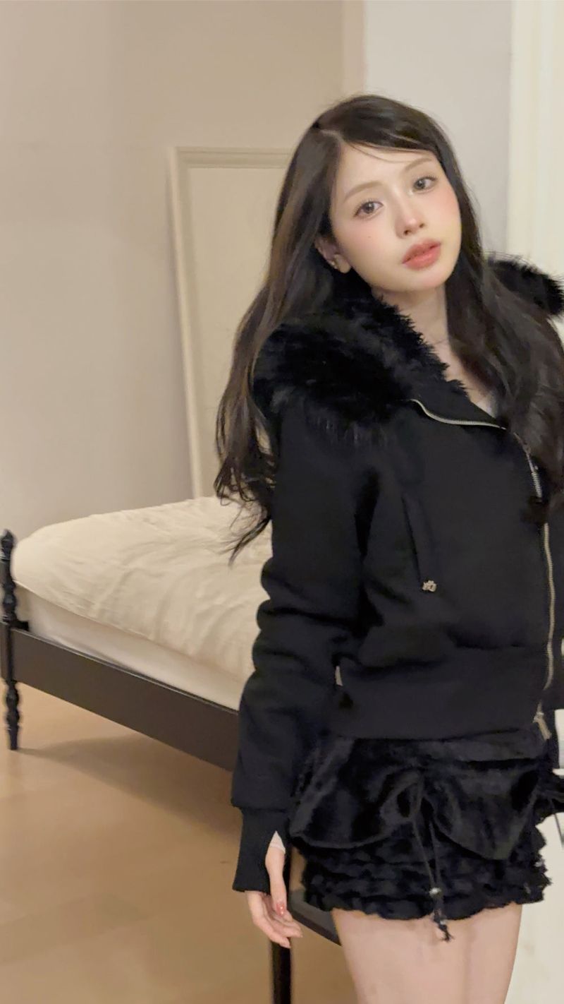 [ ♡MADE♡ heber fit & full fur zip-up jp