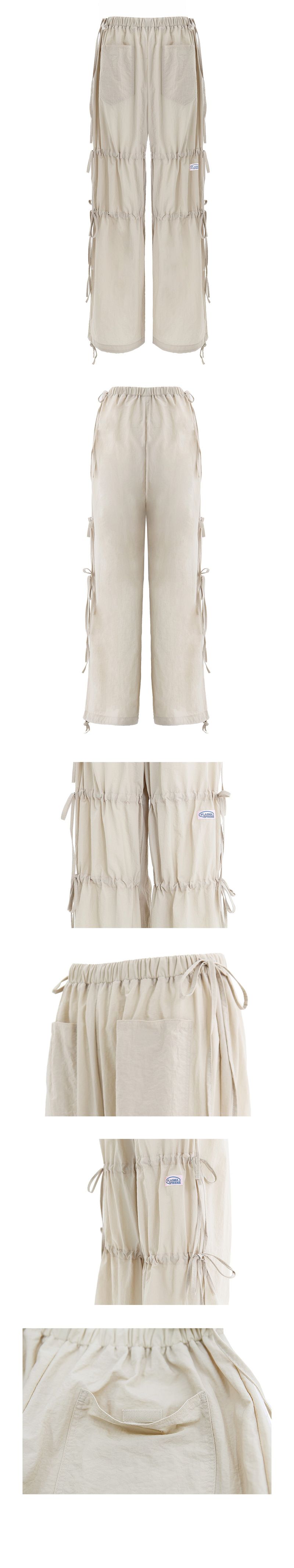 RIBBON PANTS IN BEIGE