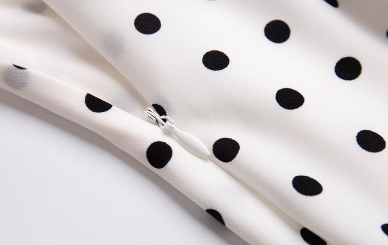 dot halter-neck sleeveless V-neck long dress