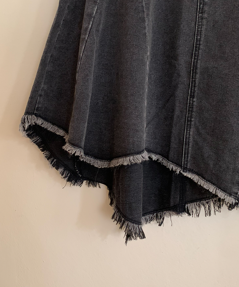 Nairo Unbalance Denim Surgery Midi Skirt