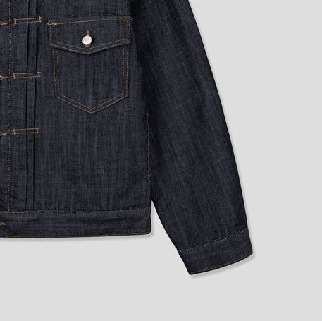 Friendly Pintuck Trucker Denim Jacket
