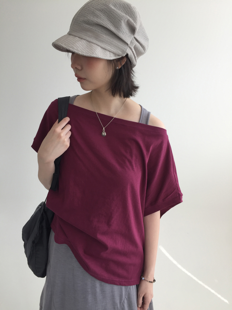 Fog off-shoulder t-shirt (4color)