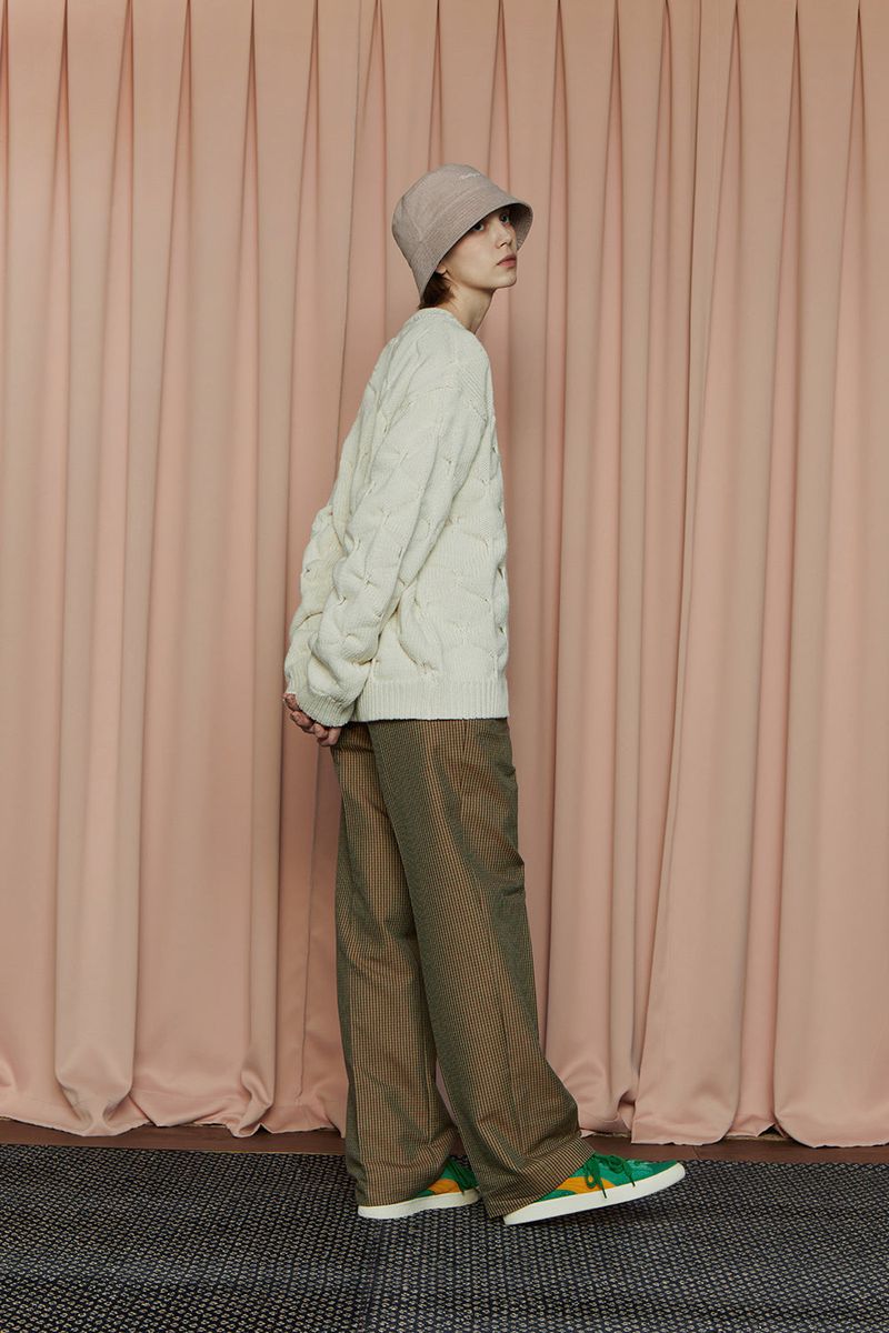 HOUND TOOTH CHECK PANTS / BROWN&GREEN