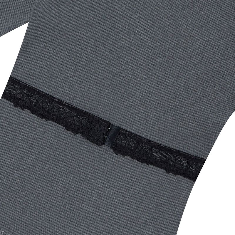 [ULKIN] Lace hook tight top_Charcoal