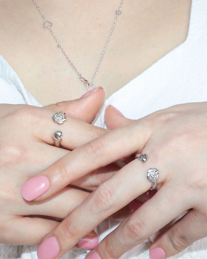 [MADE] lovely rose. rose heart open ring