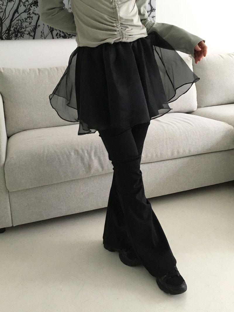 WONDER WONDER(ワンダーワンダー)の「Weil organza layered flare miniskirt(Skirts)」