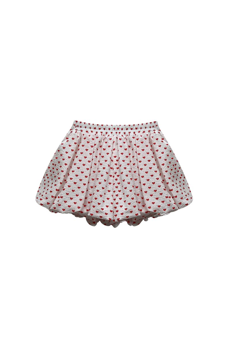 MINI HEART BALLOON SKIRT PANTS / WHITE