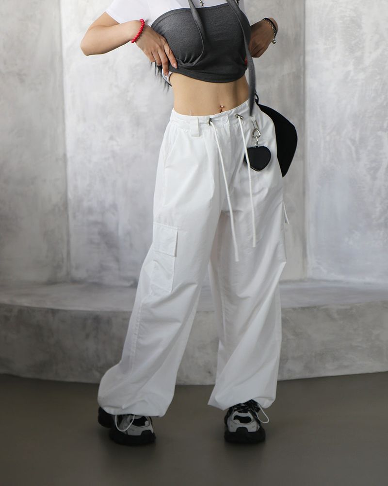 Nikki String Jogger Wide Cargo Pants