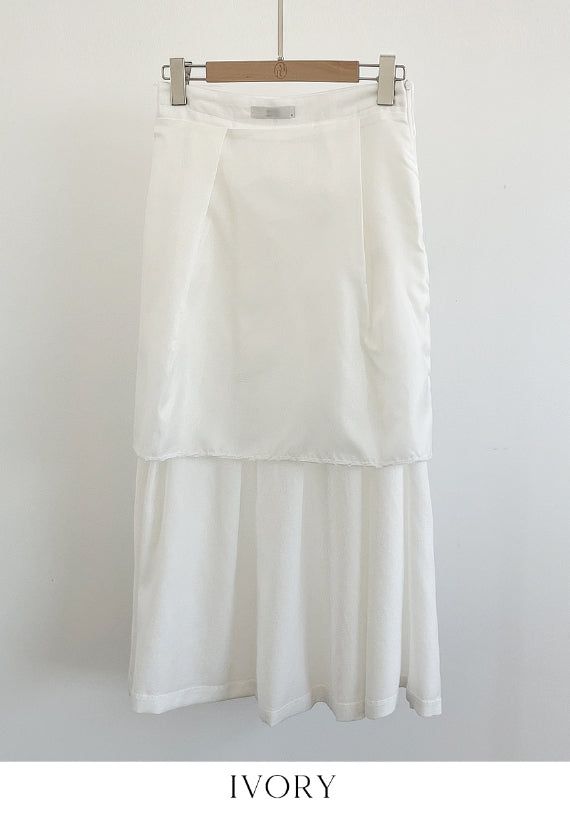 Mizel Pintuck Long Pleated Skirt