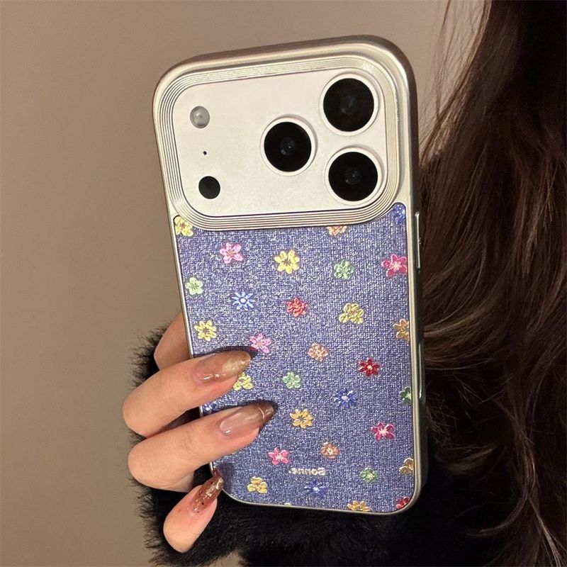 Vintage Denim Flower iPhone Case