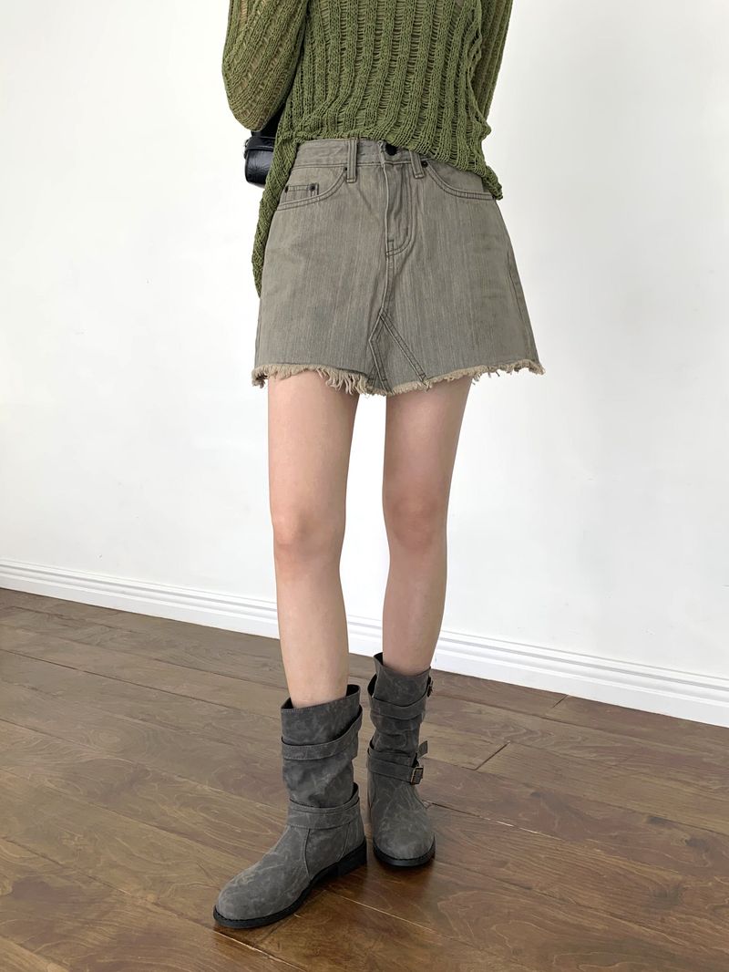 Rattan Vintage Washed Surgical Mini Skirt