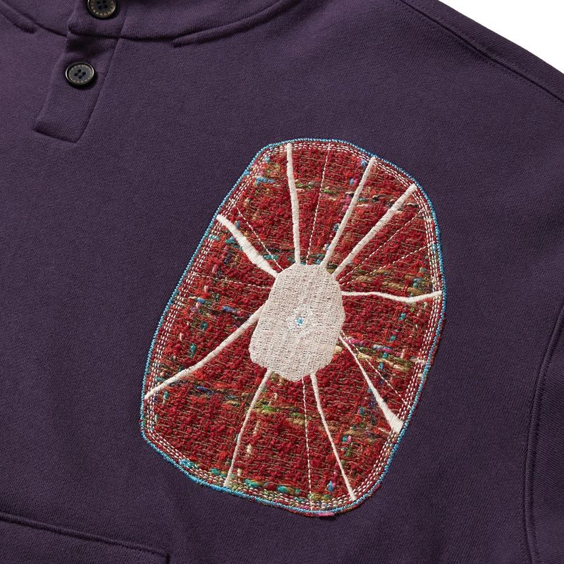 Boiling patched hoodie / Purple