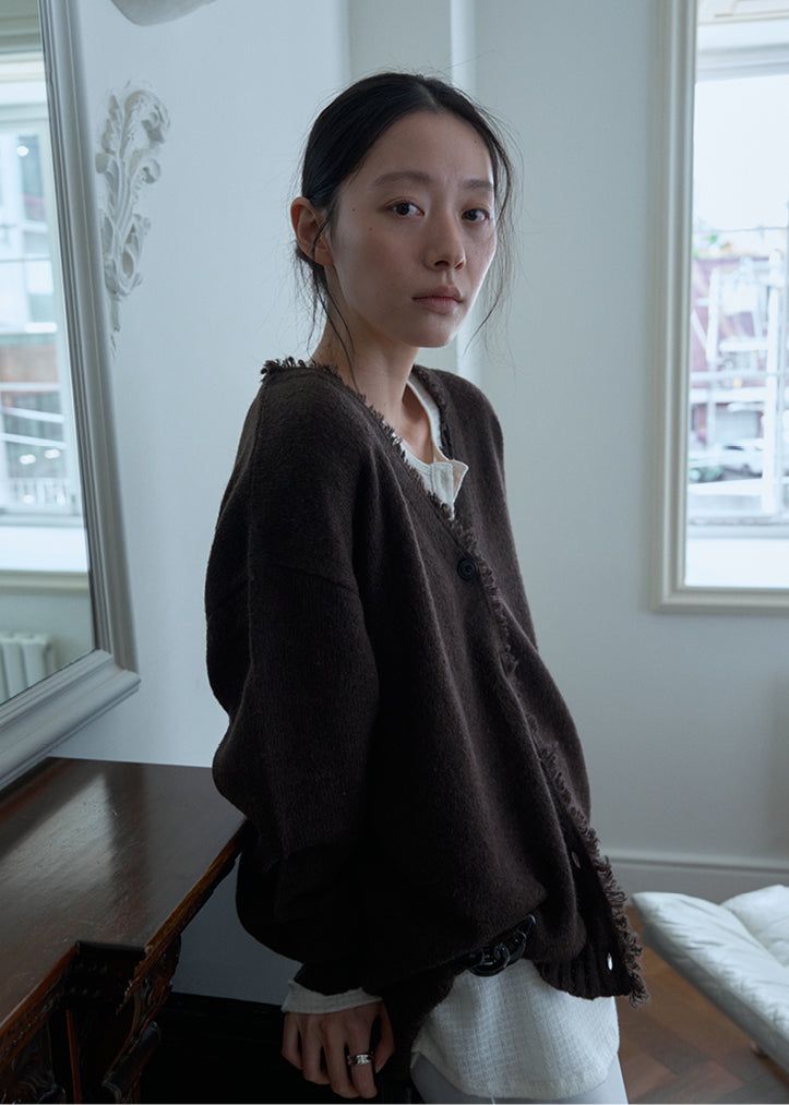 TERNE（テルン）の「Cosy Alpaca Cardigan (Brown)（Tops）」
