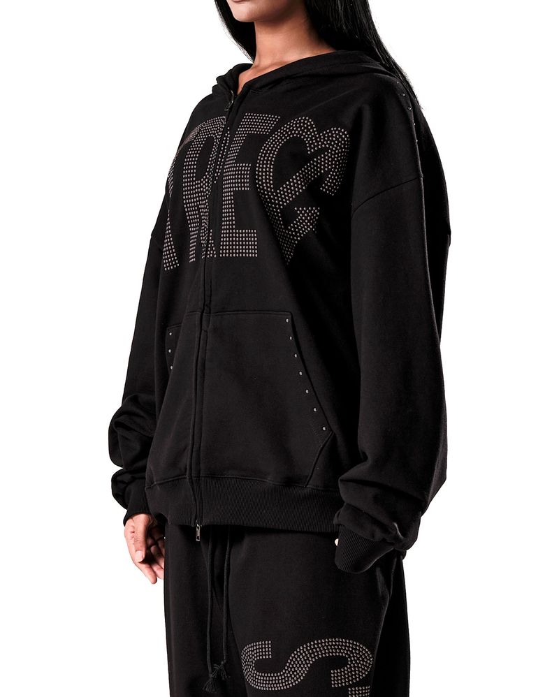 NO STRESS HOTFIX SET HOOD ZIP-UP BLACK