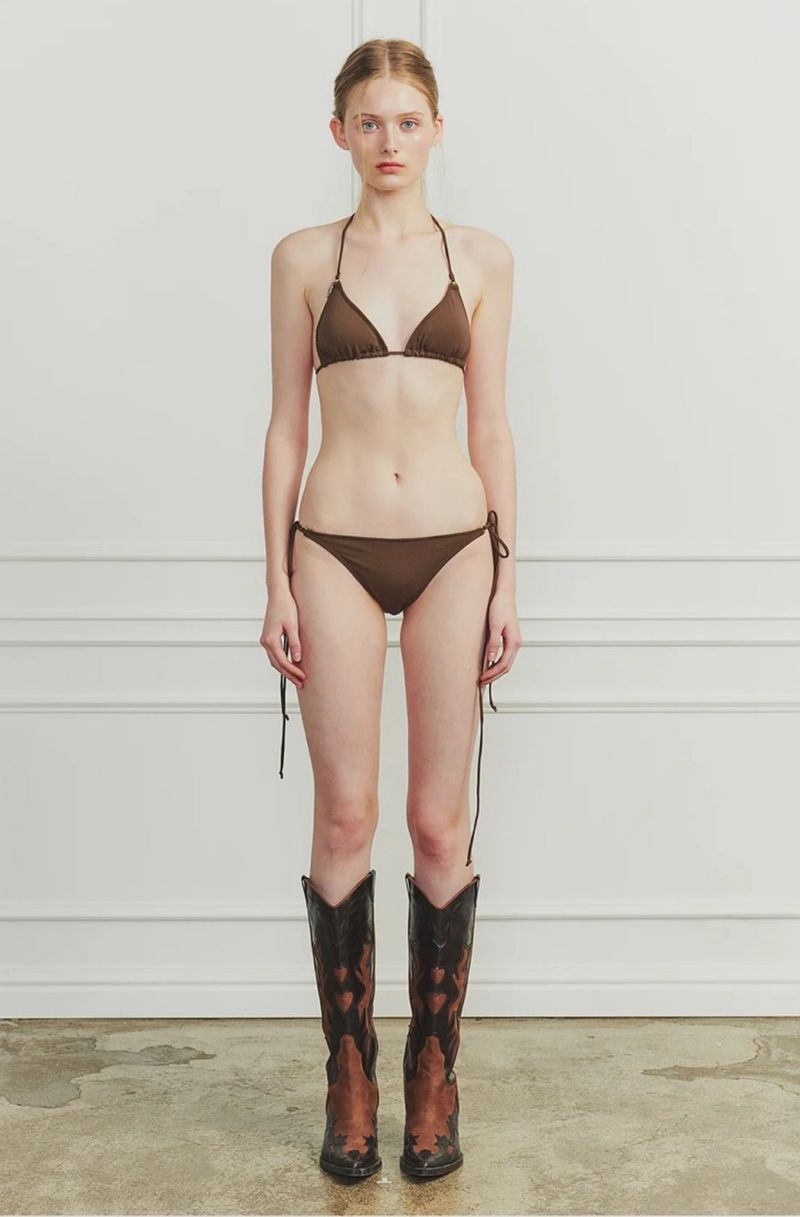 TINA STRING BIKINI SET brown
