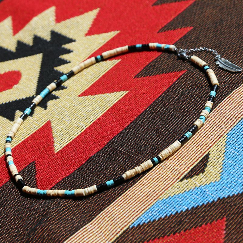 NA shell & turquoise beads necklace