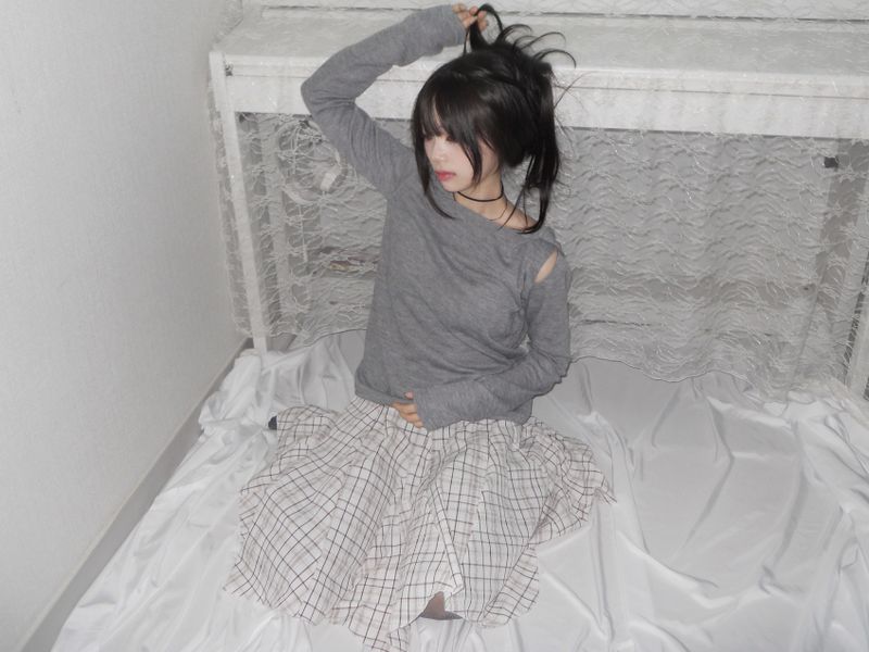 unbal slit hoodie