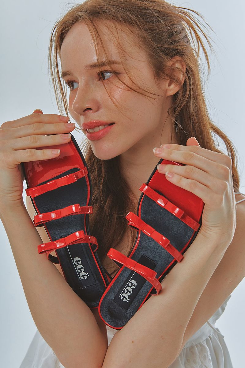 MARI RIBBON STRAP SLIDER_4COLORS