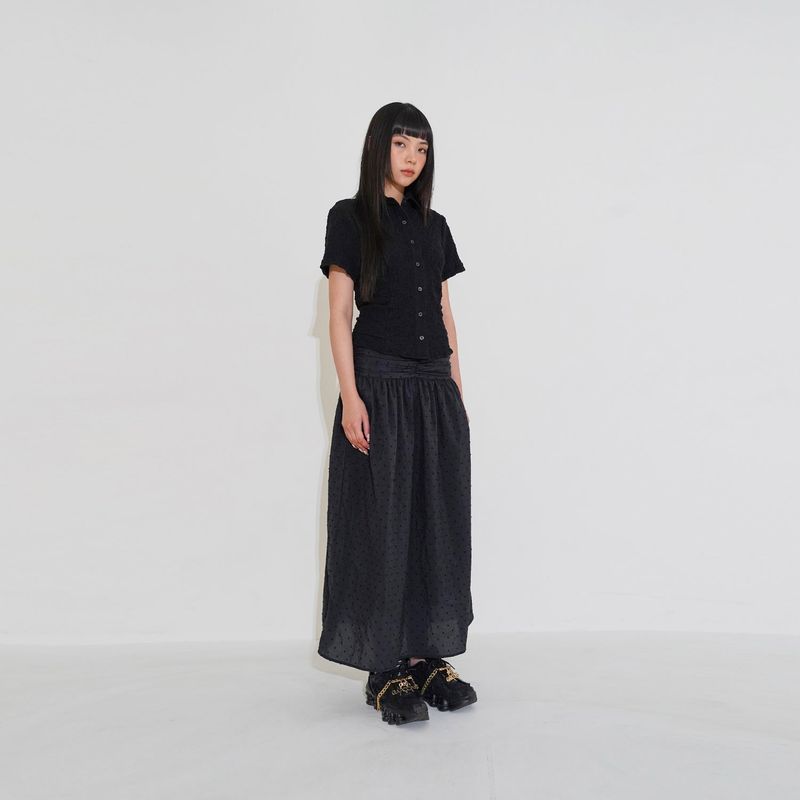 Center drape maxi skirt 001