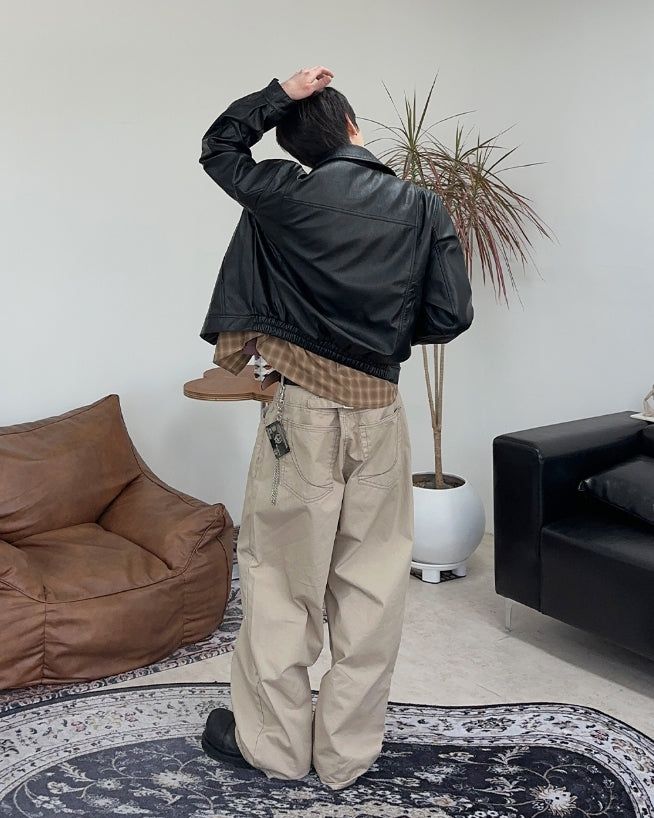Mayden Crop Leather Jacket