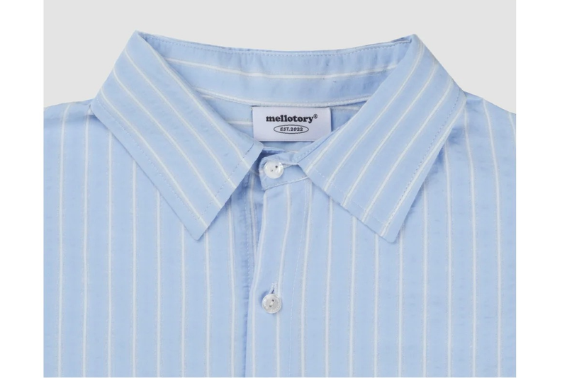 TWO POCKET STRIPE SHIRT (LIGHT BLUE)