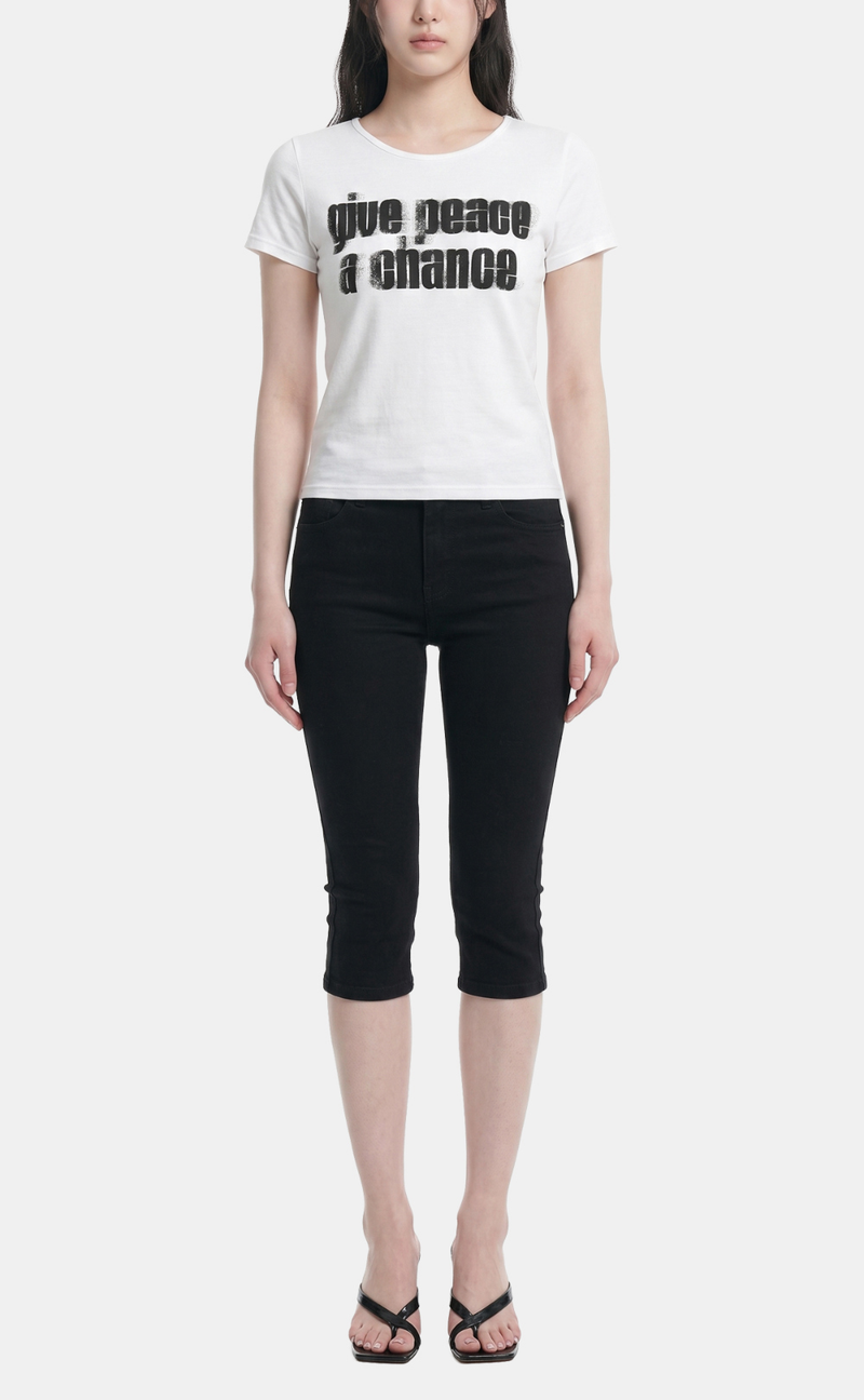 Tess Graphic Shirring Tee