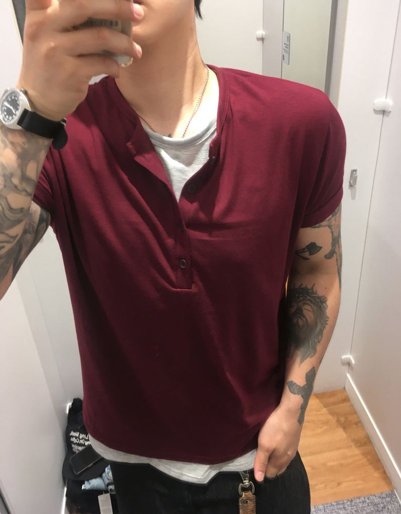 No.1802 layered HN half T (3color)