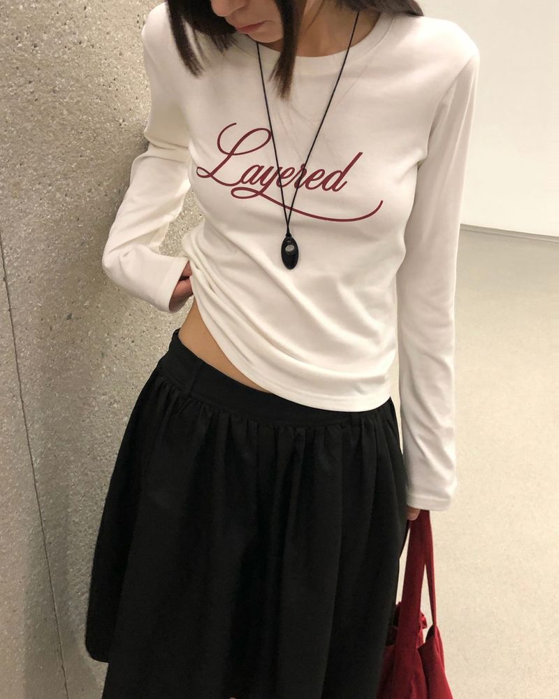 [ORIGINAL] Paper Lettering Long-Sleeve T-Shirt