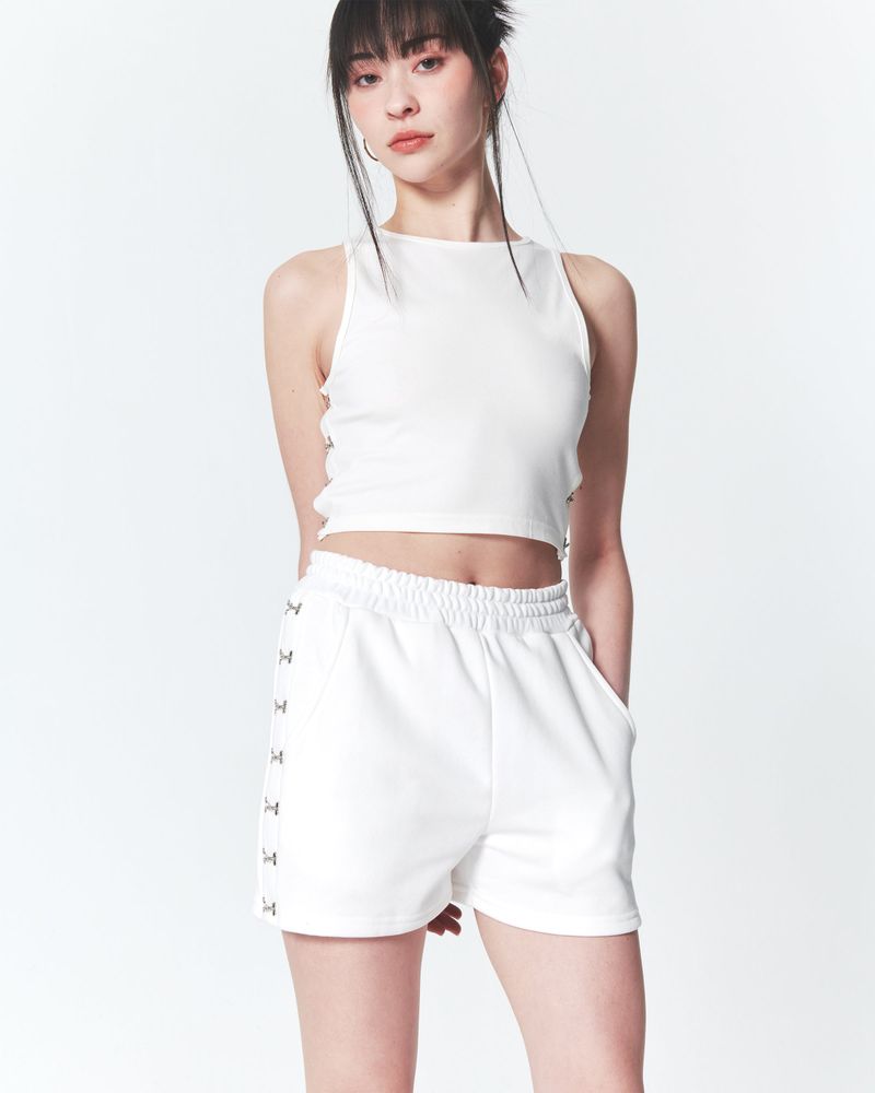 Hook N Eye Tank Top White